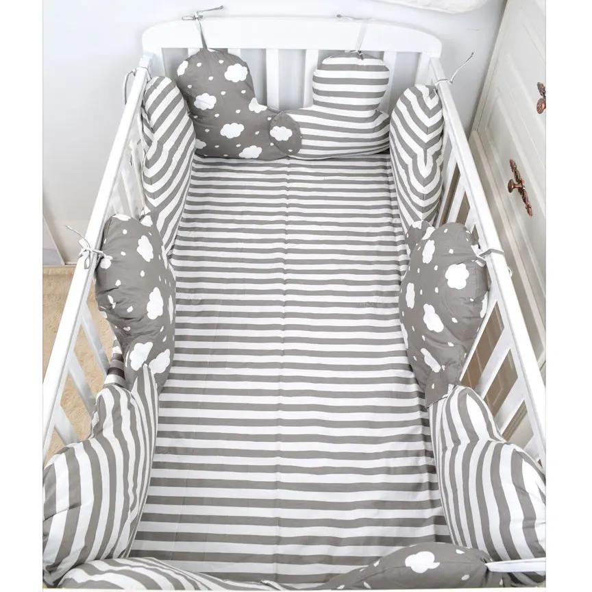 

4Pcs/Lot Baby Bed Bumper In The Crib Cot Bumper Baby Bed Protector Crib Bumper Newborns Toddler Bed Bedding Set Room Decoration