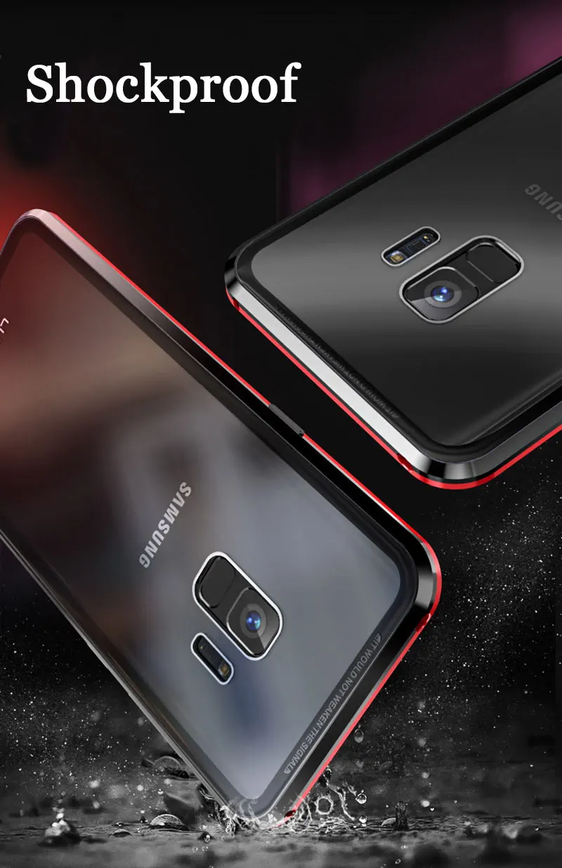 360 магнитный двойной чехол из закаленного стекла для samsung Galaxy S10 S9 Plus s10plus S8 Магнитный флип-чехол для samsung Note 10 Pro 9