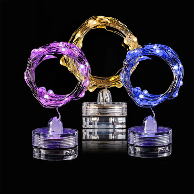 

2M LED Copper Submersible String Lights Holiday Waterproof Wire Party Decor Candle Starry Lights Christmas Wedding