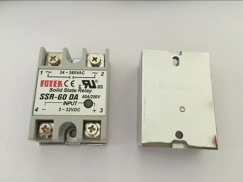 

1PCS SSR60DA SSR-60DA Manufacturer 60A ssr relay,input 3-32VDC output 24-380VAC