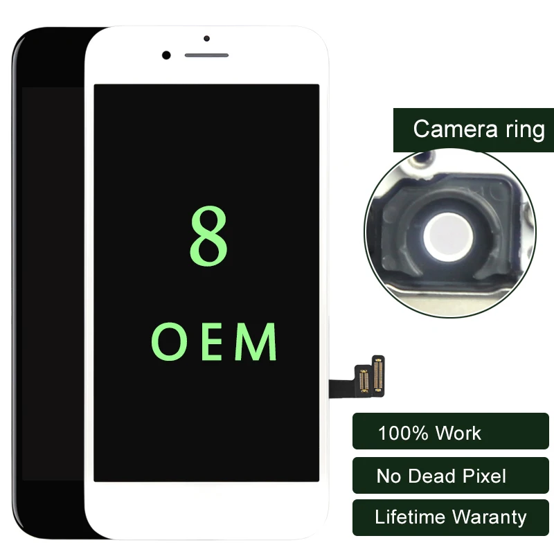 

Premium ESR 2PCS For iPhone 8 LCD Display OEM Touch Screen Digitizer With 3D Touch LCD Assembly For iphone Screen 8G Black&White