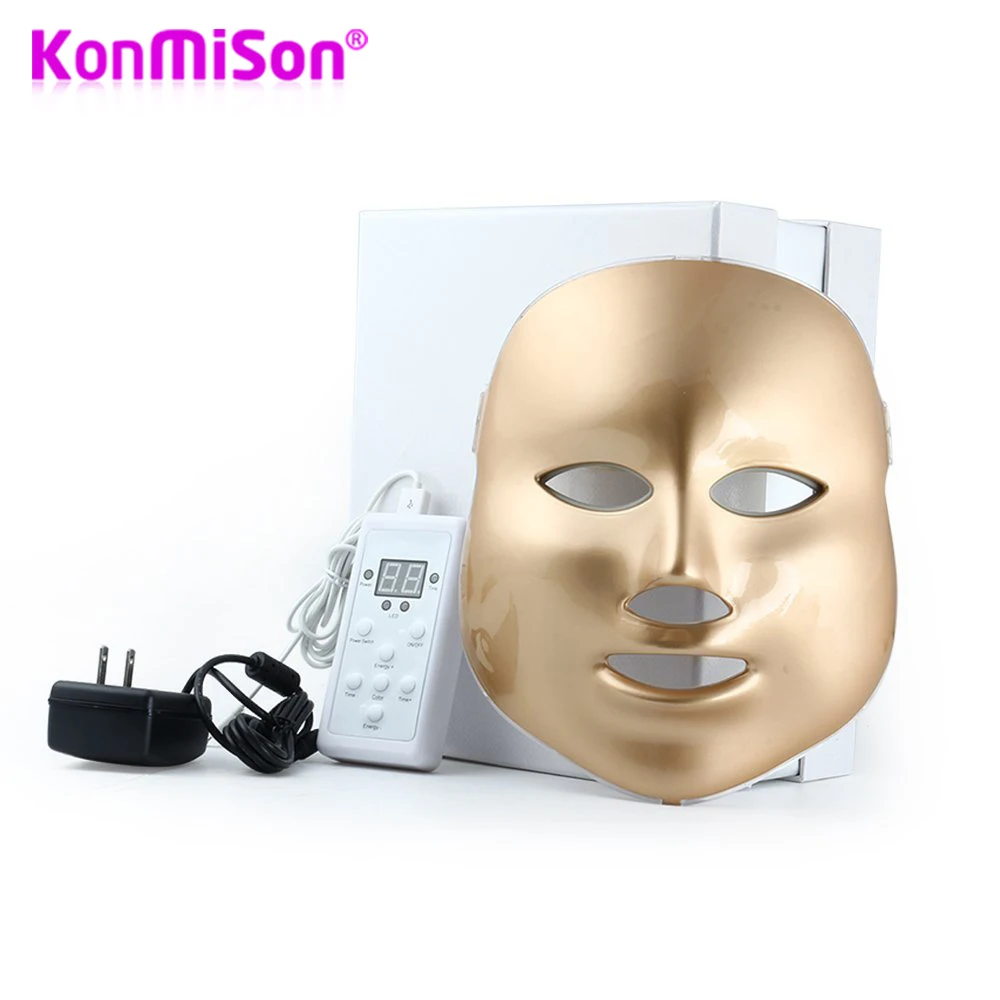 

Beauty Photon LED Facial Mask Therapy Gold 7 Colors Light Skin Care Rejuvenation Wrinkle Acne Removal Whitening Face Beauty Spa