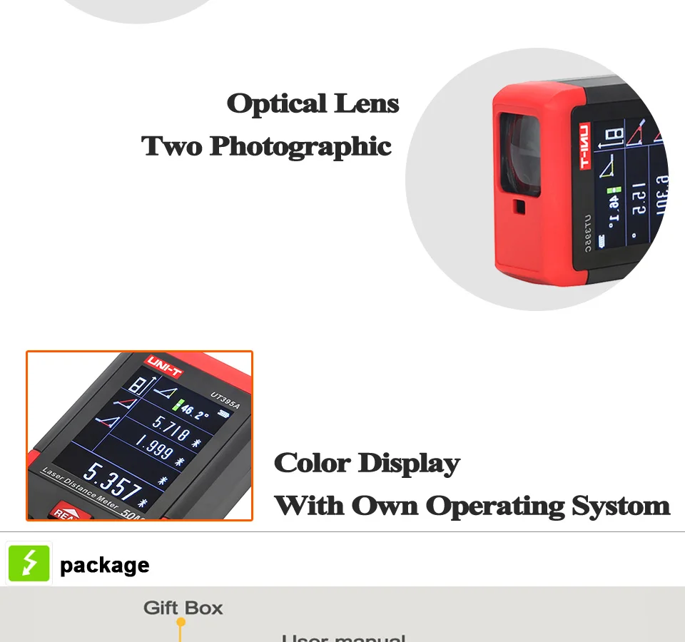 UNI-T 50 м~ 120 м дальномер лазерный дальномер UT395/UT396 серии с 2МП объективом лучшая точность USB данных экспортный ПК программное обеспечение