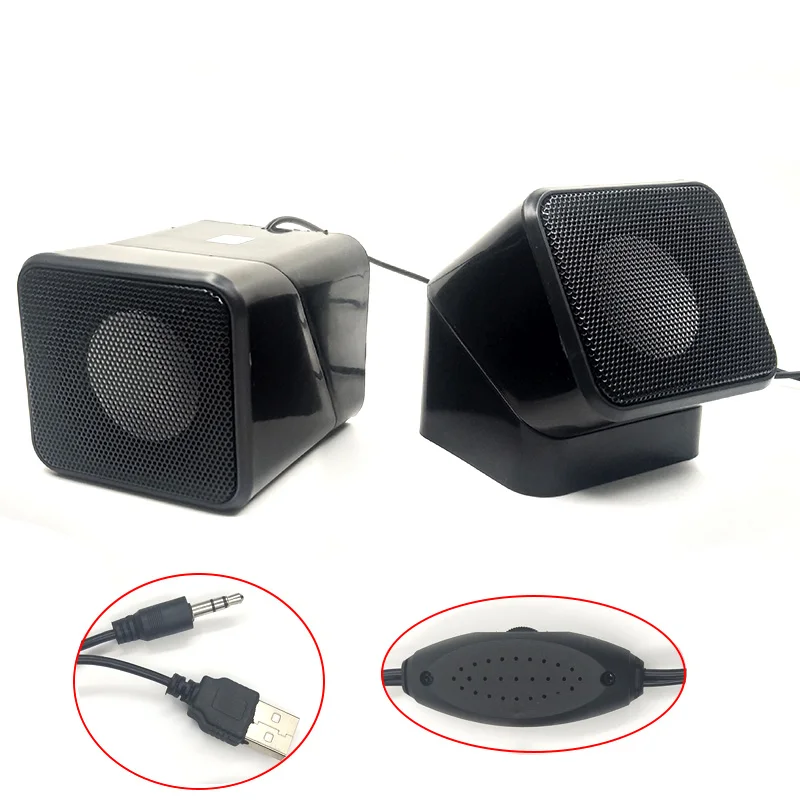 

Rotatable Mini 3.5mm Aux Computer Speakers USB Powered Subwoofer Stereo Loudspeaker PC Speakers for Laptop Notebook
