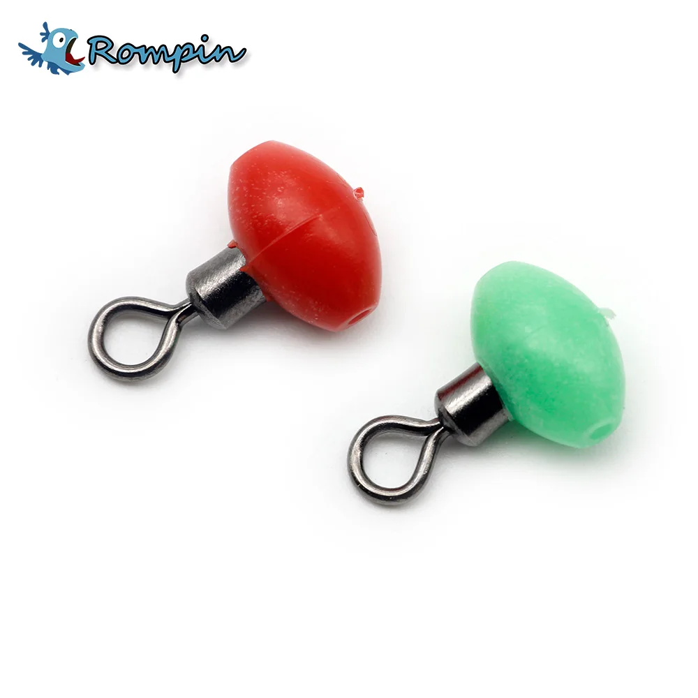 

Rompin 20pcs Cross-Line Swivels & Bead T Shape Pulley Slide Rig Connector Luminous Green Saltwater Fishing Terminal Tackle