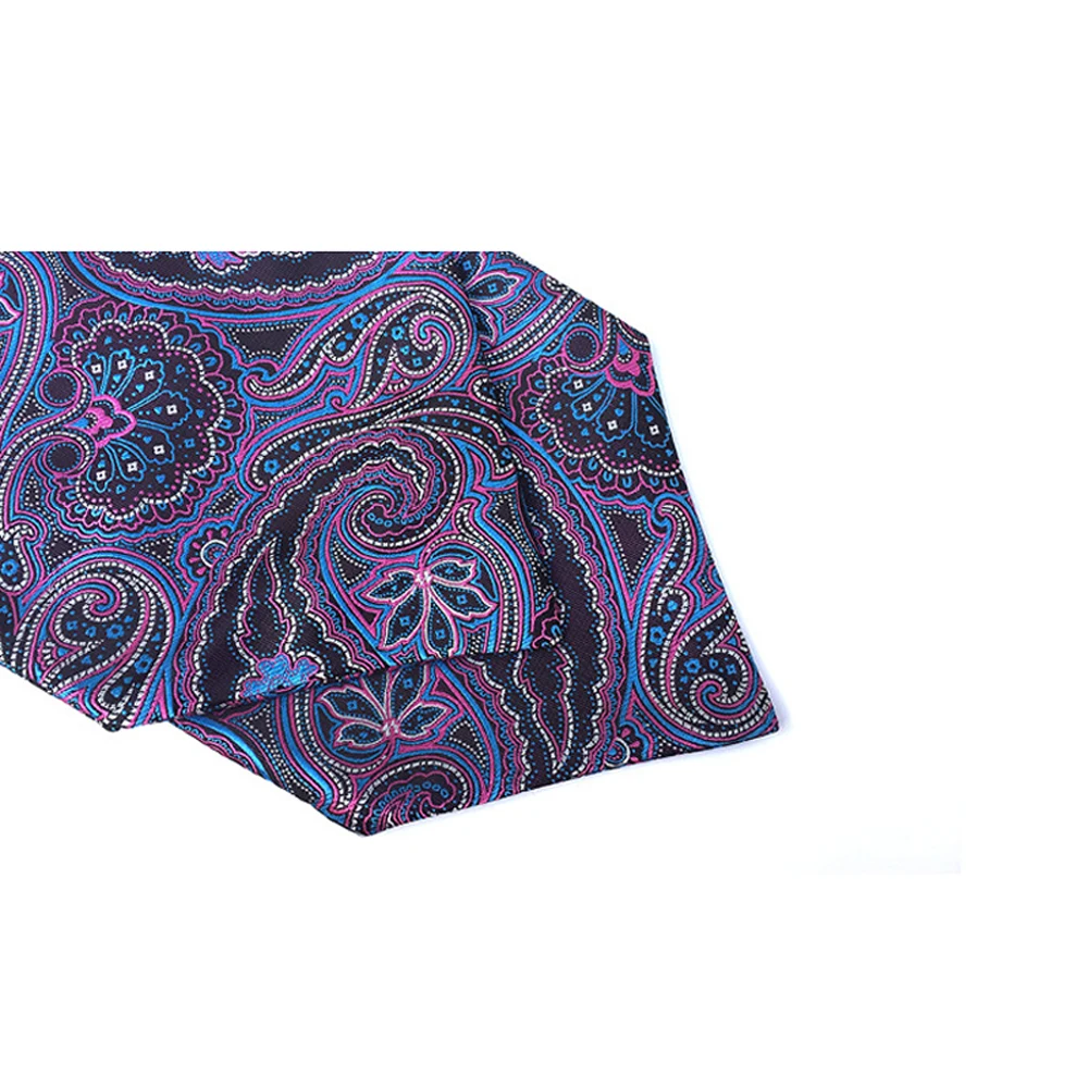 Мужской красочный Пейсли Цветочный горошек Шелковый шейный платок Ascot Свадебная вечеринка шеи галстуки BWTHZ0303