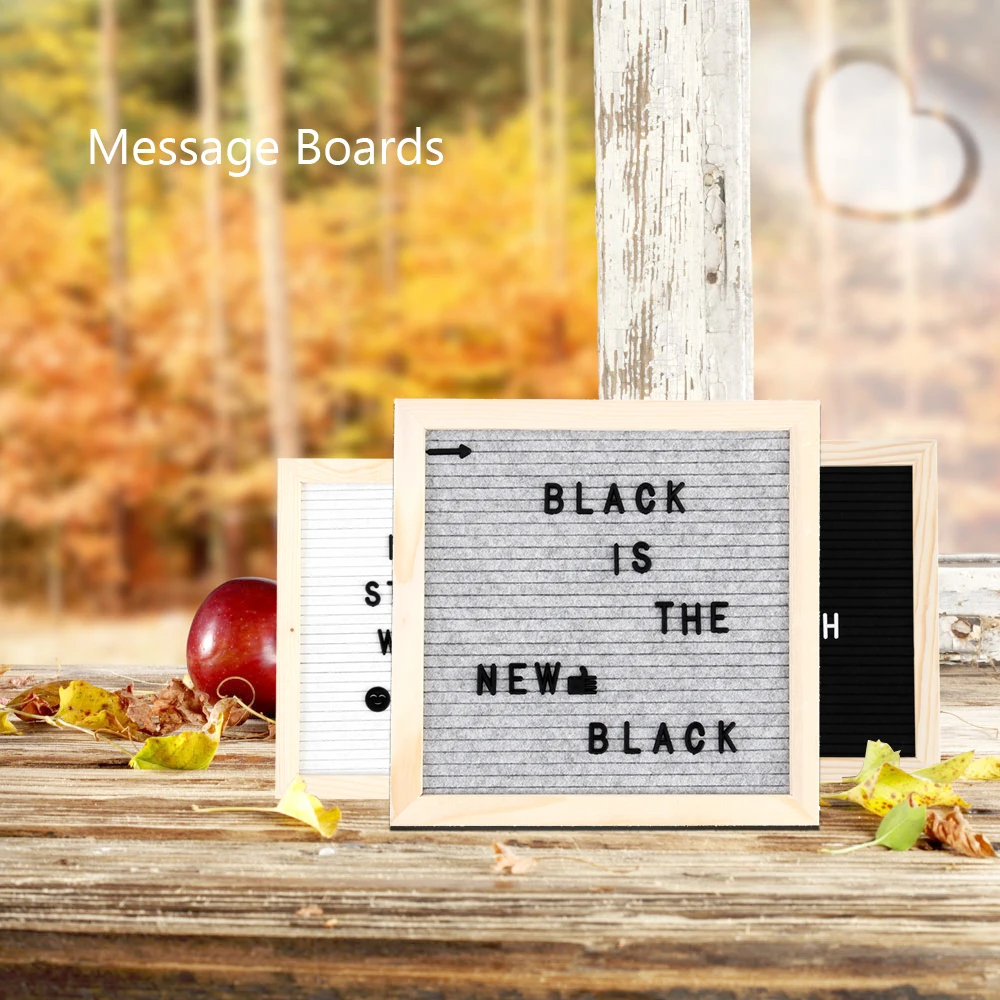 Felt Letter Board Sign Message Home Office Decor Board Frame White Letters Symbols Numbers