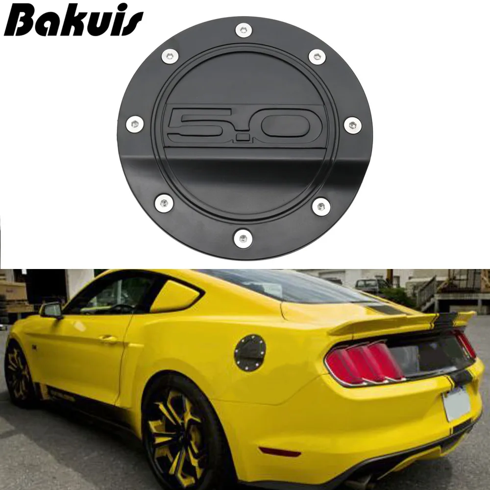 

2015-2018 For Ford Mustang GT Black Embossed Gas Fuel Door Comp Series