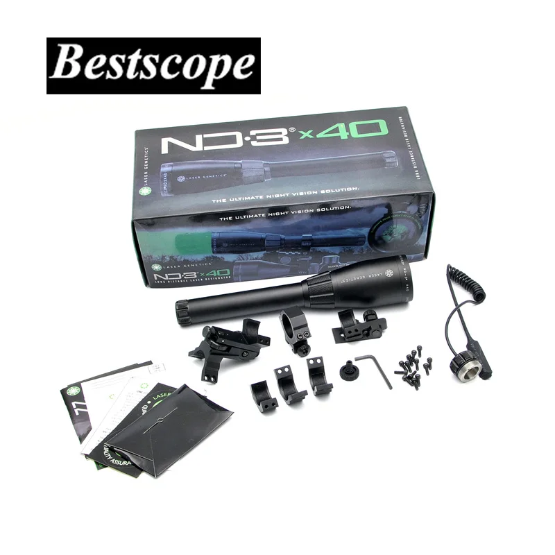 

LASER GENETICS ND3 X40 ND40 Long Distance Green Laser Designator w/ Adjustable Scope Mount