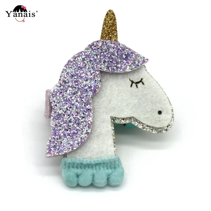 

New 1PC Unicorn Hairpins Hairgrips Girls Popular Glitter Hair Clip Hair Accessories