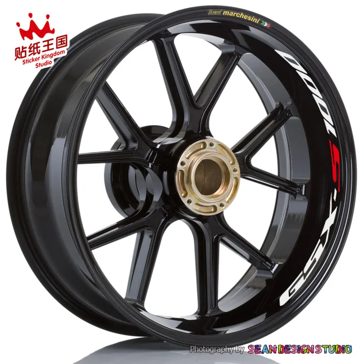 

For SUZUKI GSXR GSX-R1000 750 600 GSXS GSX-S1000 750 Motorbike Wheel Stickers Reflective Decals Rim Bike Suitable Motorcycle 21
