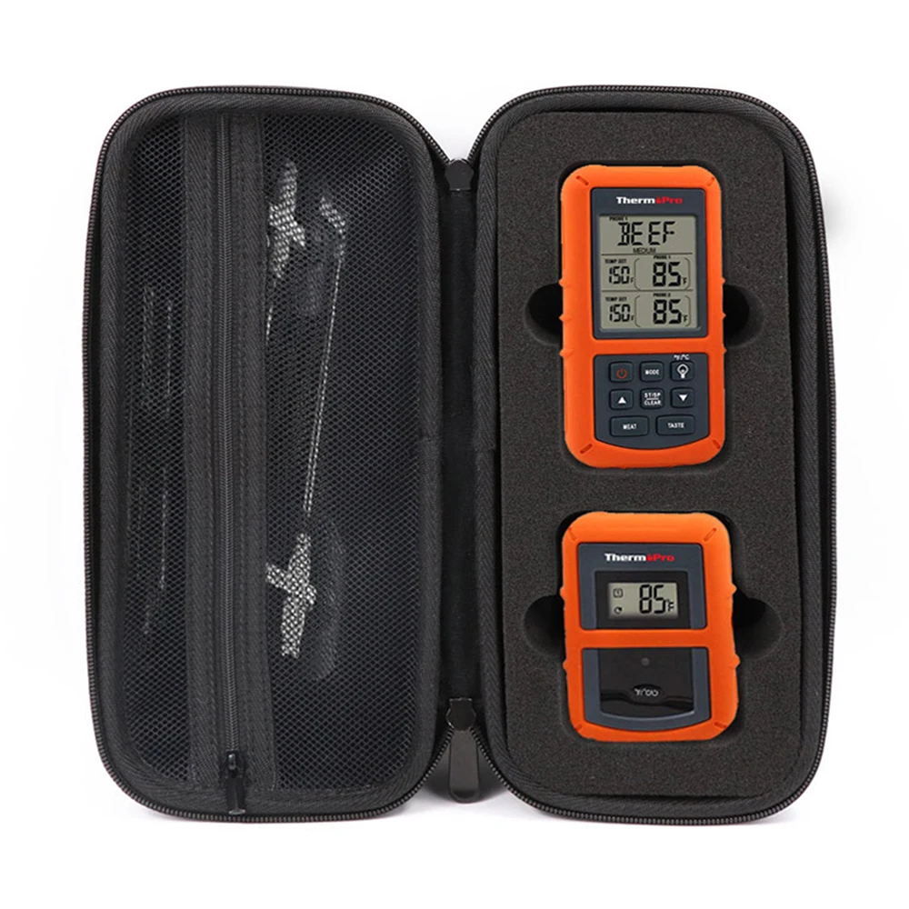 Жесткий Чехол для ThermoPro TP20/TP08S/TP07 беспроводной дистанционный цифровой термометр для пищевых продуктов, сетчатый карман для аксессуаров