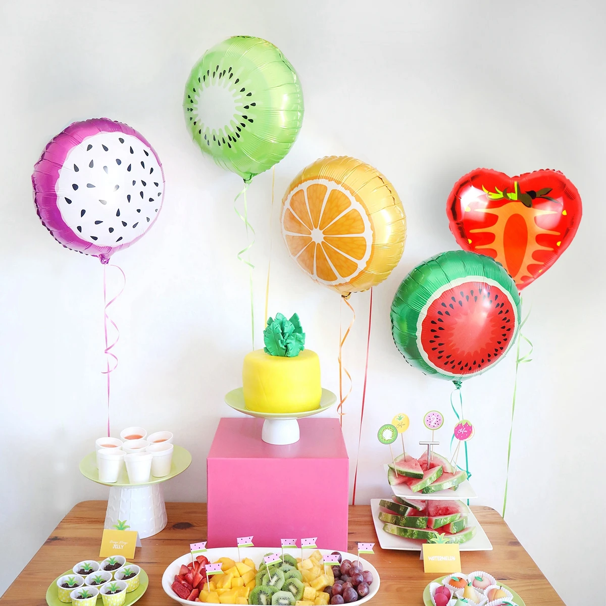 QIFU 5 шт./партия фрукты алюминиевые воздушные шары День рождения украшения Дети Babyshower мальчик девочка гелиевый шарик из фольги воздушные шары для дня рождения