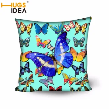 

HUGSIDEA Butterfly Designer Cushion Cover 50X50cm Soft Pillow Cases Pillow Cover Bedroom Sofa Decoration Anti Dirt Cushion Cover