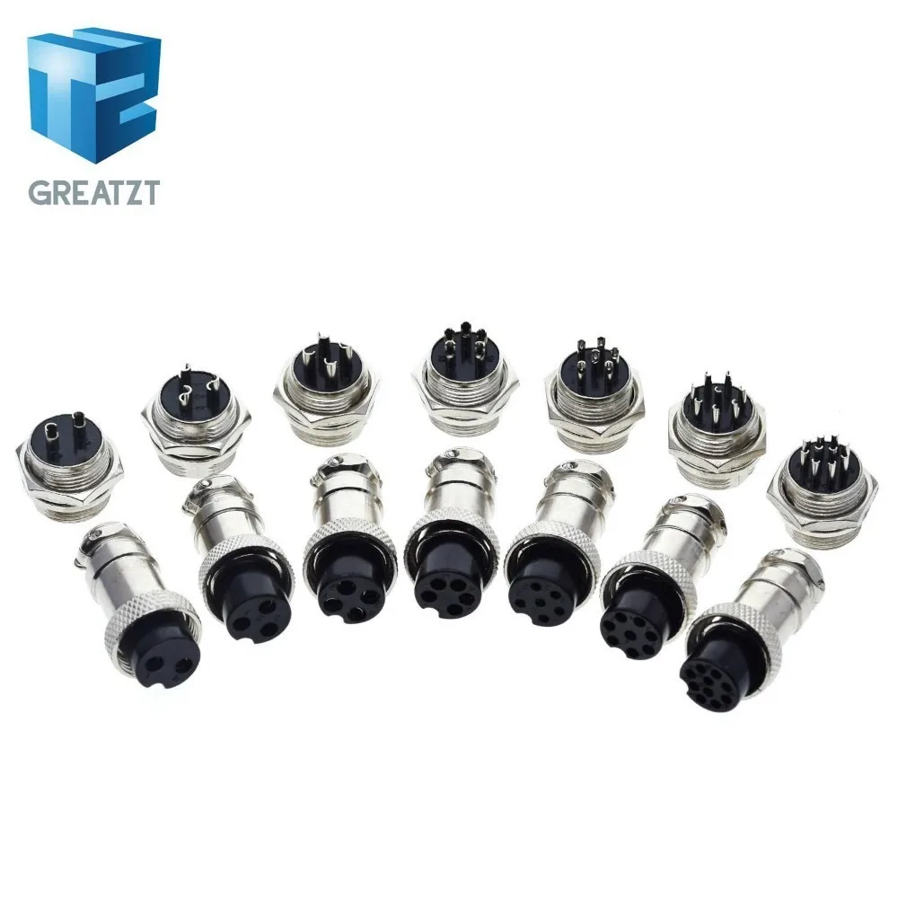 

GREATZT 1set GX16 2/3/4/5/6/7/8/9/10 Pin Male & Female 16mm L70-78 Circular Aviation Socket Plug Wire Panel Connector for diy
