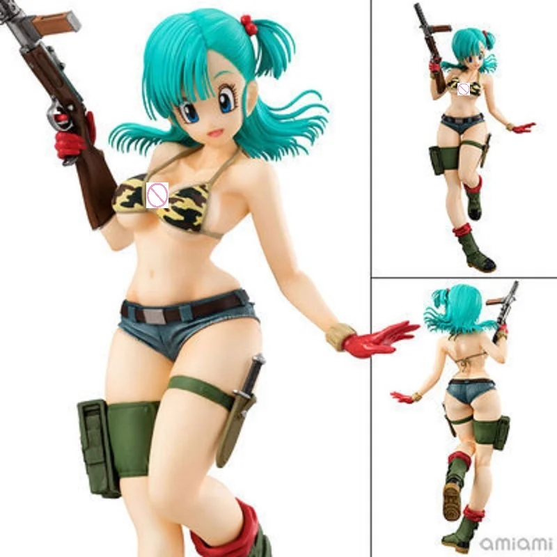 18 см аниме фигурка Dragon Ball Z DBZ Buruma Bulma Army Ver ПВХ модель игрушки сексуальная Военная коллекция бикини украшение-кукла