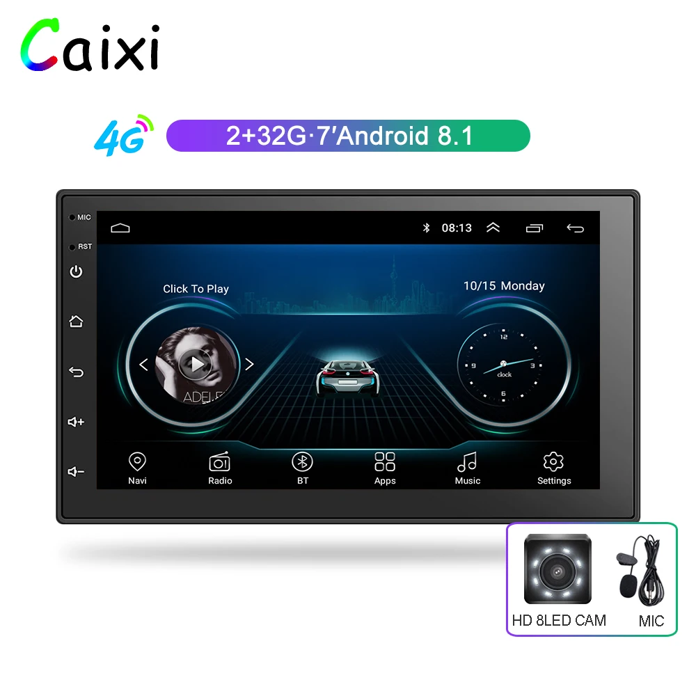 Tanie 2Din samochodowy odtwarzacz multimedialny RAM2G ROM32G 2 din android radio samochodowe Radio uniwersalny odtwarzacz samochodowy dla Nissan Toyota Kia Suzuki