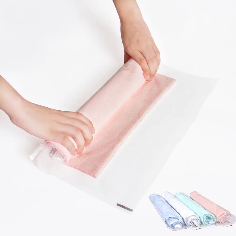 

Hand Rolling Compression Vacuum Bag For Clothes Foldable Compressed Home Clothes Plastic Storage Bag Space Saving Seal Bags