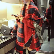 2015 Fashion Women Chic Large Red Tartan Scarf Wrap Shawl Stole Two Side Plaid Checked