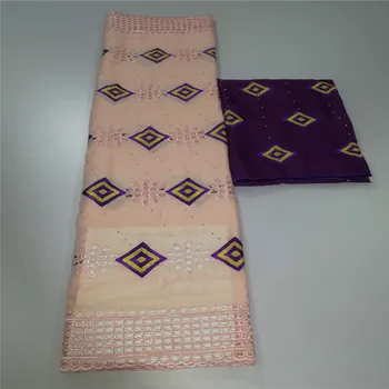 

100%Cotton African Lace Fabric Bazin Riche Getzner 2018 High quality Guinea Brocade Fabric 5+2yards French Tailor JA168-1