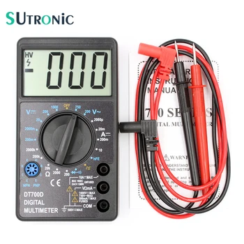 DT 700D Mini Digital Multimeter Large Screen with Overload protection Buzzer Square Wave Output Ampere Voltage