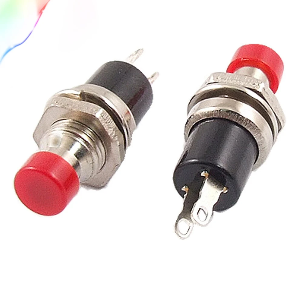 10 pcs Red 2 Pin SPST Off-(On) N/O Round Momentary Push Botton Switch 1A 250V AC | Обустройство дома