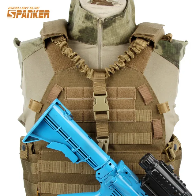 SPANKER Quick Release Bungee Rifle Shoulder Sling Plate Carrier