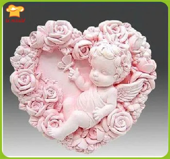 

Rose angel silicone soap mold angel candle soap mold silicone mold doll candle mold