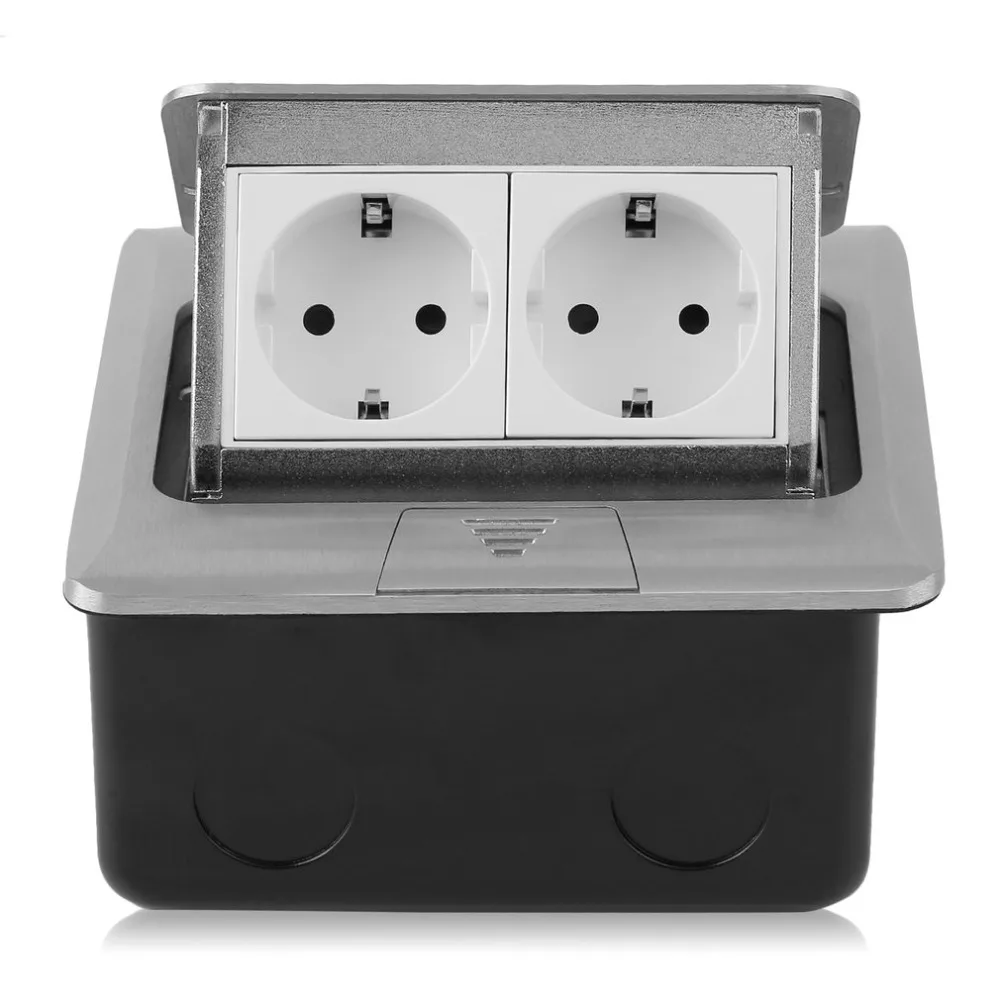 

2-Outlets Retractable Pop Up Recessed Floor Socket Waterproof Antidust Electrical Outlet German Socket Modular Combination