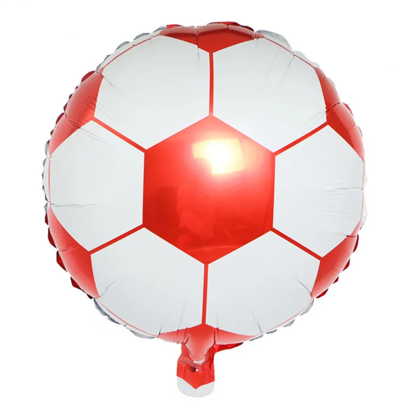 Crley 5 шт. 18 дюймов Футбол шар из алюминиевой фольги для футбола металлический майларовая воздушные шарики для украшения для День рождения Детские игрушки - Цвет: Красный