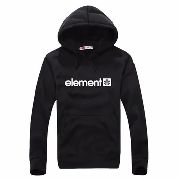 Element Print Solid Fleece Hoodies