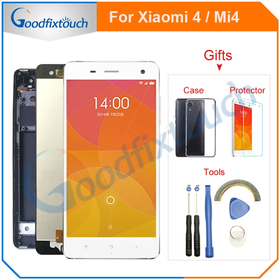 ЖК-экран для Xiaomi Mi 4 сенсорный дигитайзер с рамкой в сборе сменный дисплей Mi4 M4