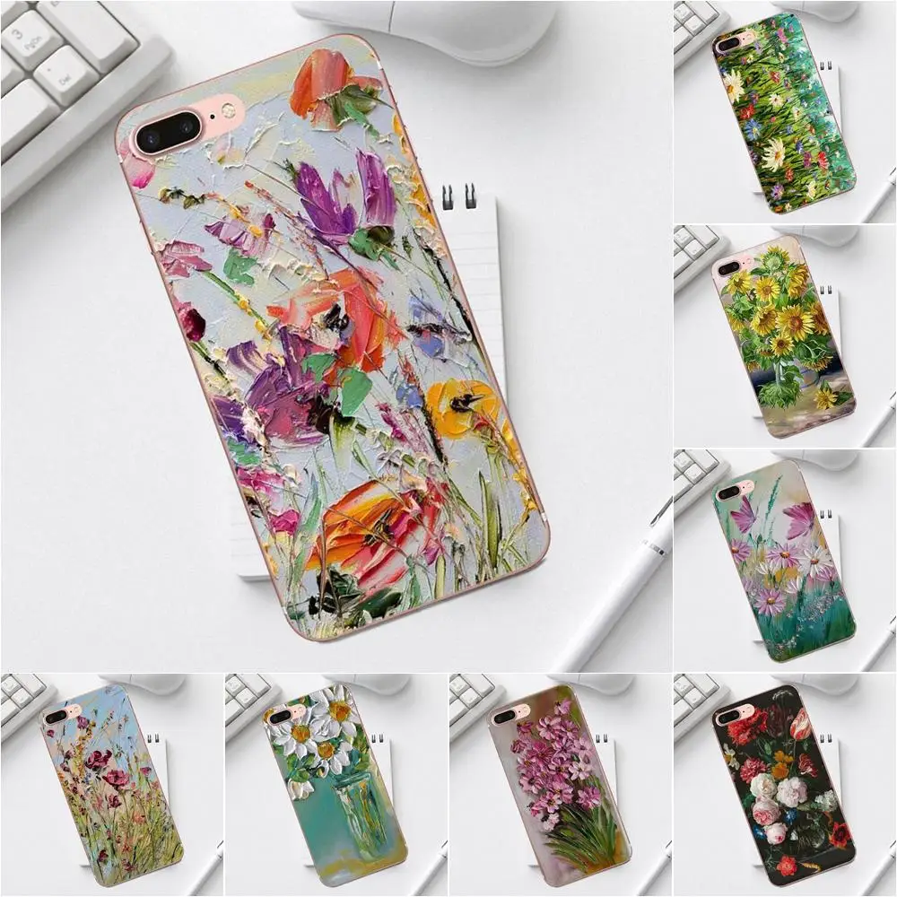 

Flowers Oil Soft Silicone TPU Transparent Printing For Galaxy Alpha Core Prime Note 4 5 8 S3 S4 S5 S6 S7 S8 S9 mini edge Plus