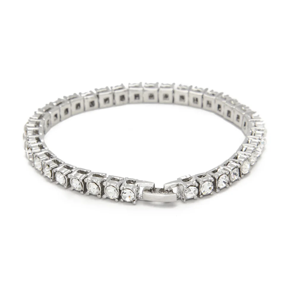 

New Arrival Luxury Crystal Tennis Bracelet Gold Silver Color Braclet For Men Party Armband Accessories Jewelry Homme