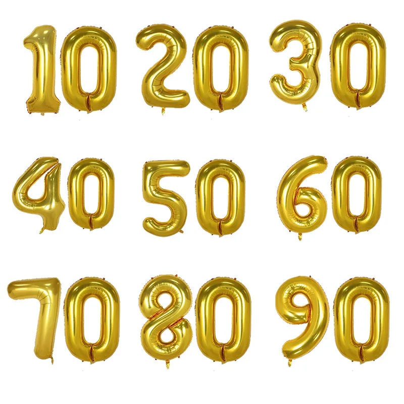 

2pcs 32inch Jumbo Large Foil Gold Number Balloons Birthday Cake Smash Balloons 10//20/30/40/50/60/70/80 Anniversary Party Decors