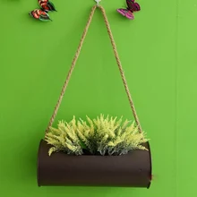 Hanging Planter Iron and Rope Modern Succulent Cactus Pots Decorative Display Flower Pot