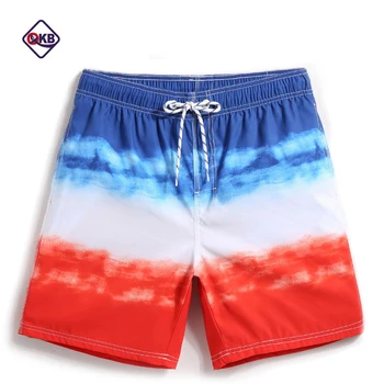 

QIKERBONG Men Beach Shorts Boxer Trunks Board Shorts Casual Bermuda Men's Swimwear Swimsuits 2018 New Fashion Quick Drying