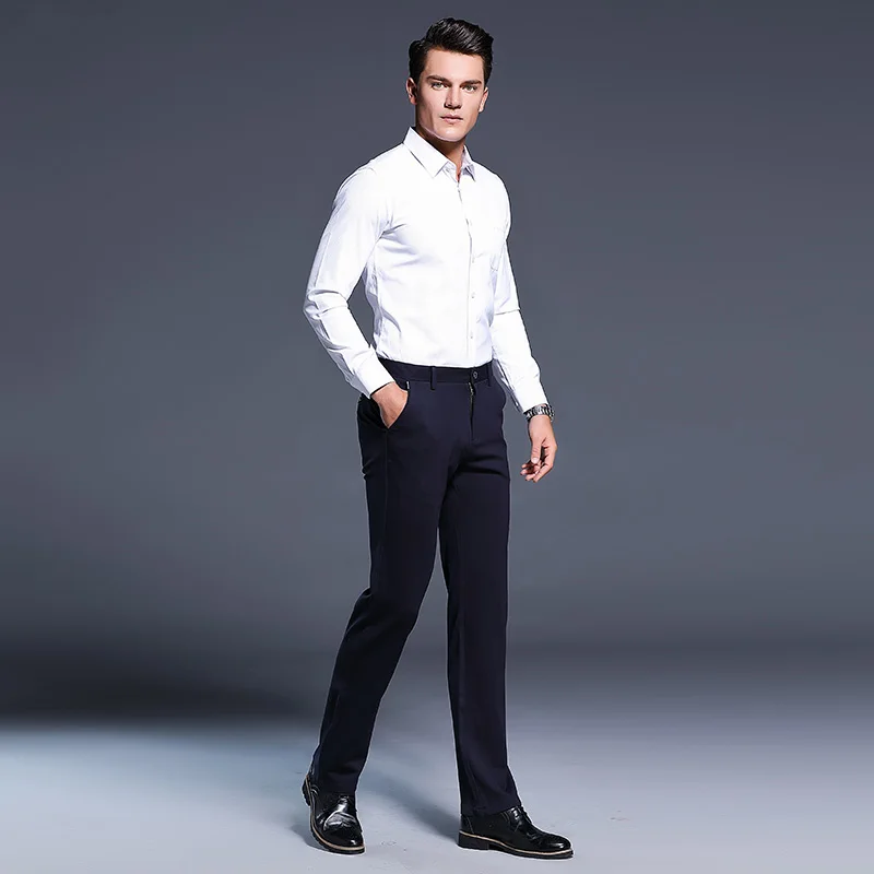 N& B Брюки Для мужчин Slim Fit Для мужчин s Платье черного цвета брюки формальные Бизнес брюки Мужской полный Длина брюки классический костюм брюки SR40