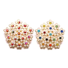 10pcs/lot Beautiful Flower Gold Snap Jewelry Rhinestone Metal Snap fit Charm 18mm Snap Buttons Bracelet Bangle Jewelry Accessory
