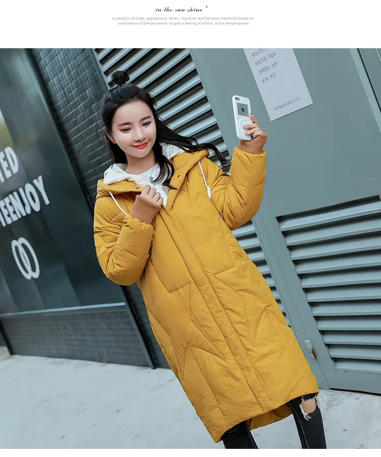 Winter Woman Coats 2019 Down Cotton Clothing Medium Long Section Winter Jacket Women Stylish Elegant Bf Bread Cotton Clothing (9)