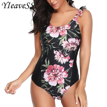 

2019 One Piece Swimsuit Plus Size Swimwear Women Push Up Bathing Suit Vintage Monokini Bodysuit Beach Wear High Cut Swim Suit
