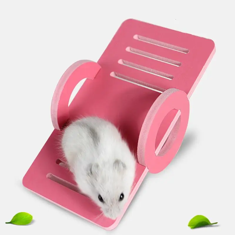 Colorful Small Animal Pet Hamster Toys Wooden Hanging Bridge Seesaw