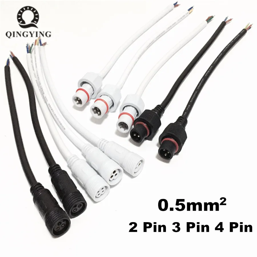 2 пары водонепроницаемые светодиодные штекеры 20 см 0 5 мм|led connector|cable for led stripwaterproof