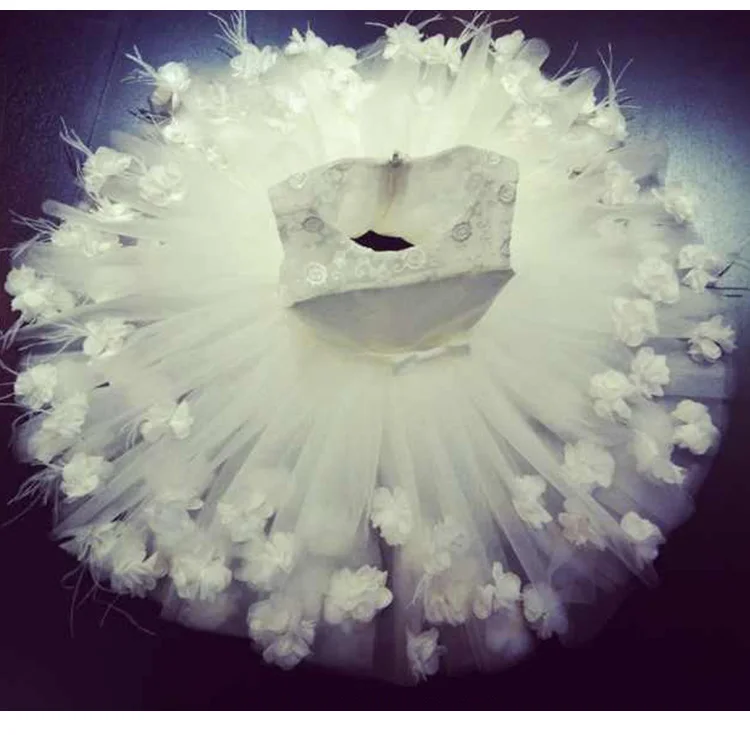 Glizt/бальное платье для девочек; платья для причастия; Белые Свадебные Платья с цветочным узором для девочек, изготовленные на заказ; Пышное Платье с кружевной аппликацией и бисером