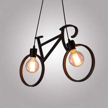 

Jaxlong Chandelier Bicycle Metal Wrought Iron Chandelier Lampshade E27 Edison Led Chandelier Living Room Cafe Bedroom Decoration