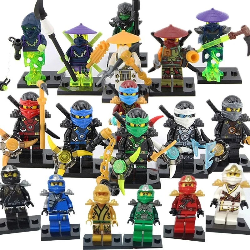 6Pcs famous legoed Mini ninja ninjago model building blocks action