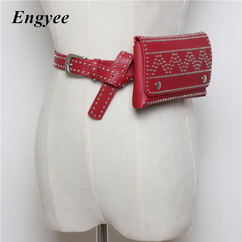 Engyee Street Стиль талии сумка Для женщин Мода поясная сумка дизайнер Фанни пакеты сумка с заклепками сумка для телефона путешествий Хип