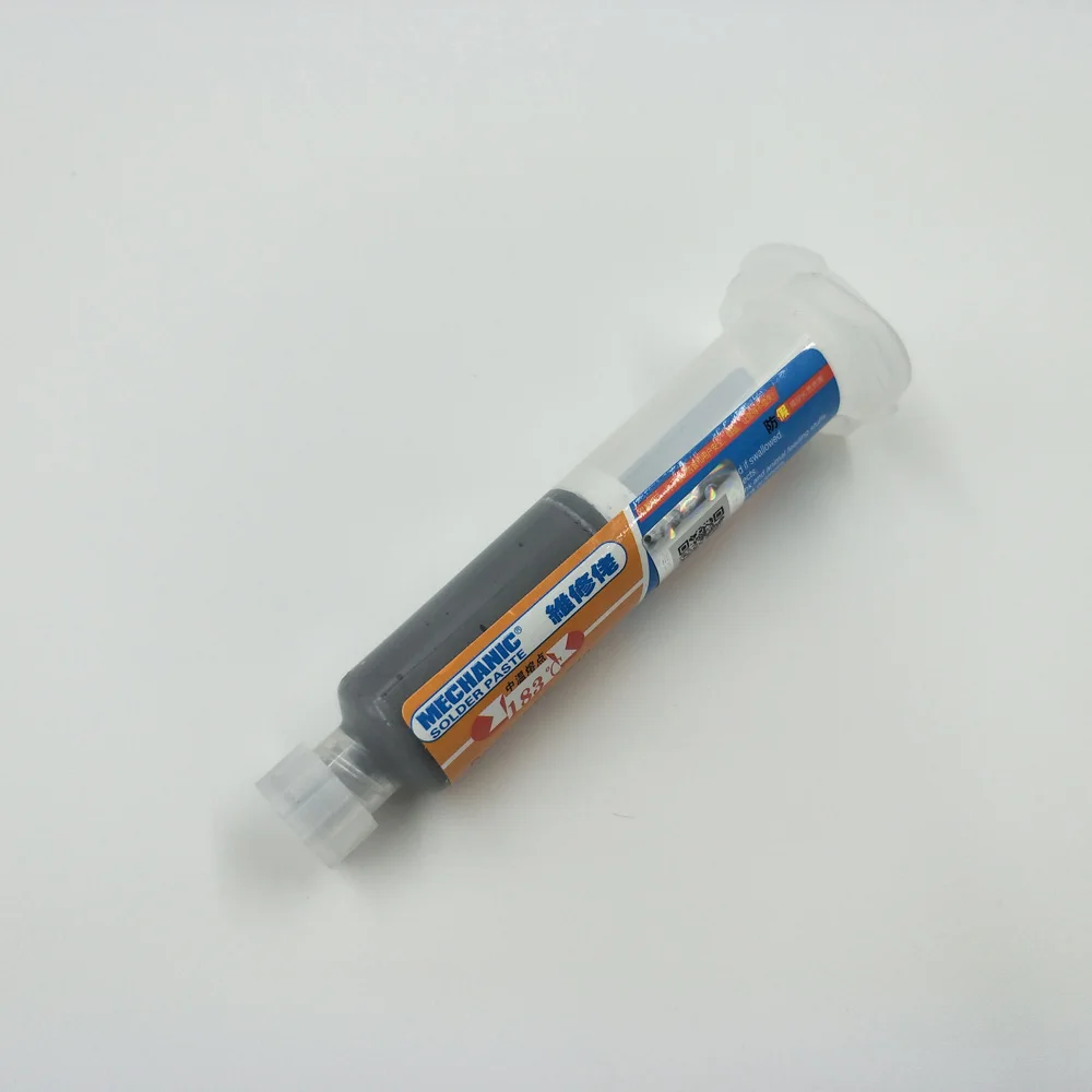 2 шт. 10CC Mechanic Оловянная флюс паяльной пасты Sn63/Pb37 25 45um шприц для PCB SMD мобильный