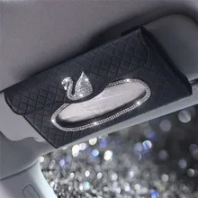 Автомобильная Хрустальная коробка для салфеток, солнцезащитный козырек, кожаная сумочка для салфеток, солнцезащитный козырек, подвесной держатель, чехол для салфеток, аксессуары для автомобиля