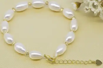 

charming 11-12mm south sea baroque white pearl bracelet 7.5-8"